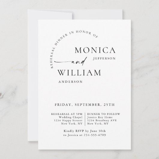 Elegant minimalistisch kalligrafie repetitief dine kaart (Voorkant)