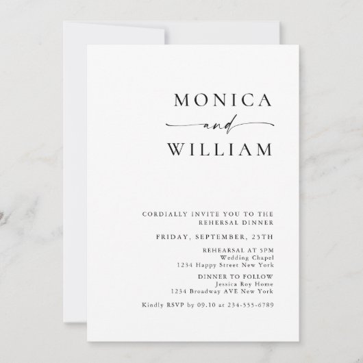 Elegant minimalistisch kalligrafie repetitief dine kaart (Voorkant)