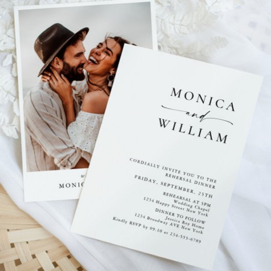 Elegant minimalistisch kalligrafie repetitief dine kaart