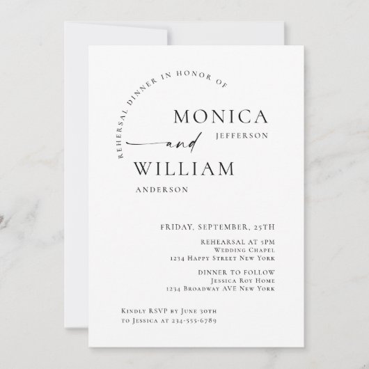 Elegant minimalistisch kalligrafie repetitief dine kaart (Voorkant)