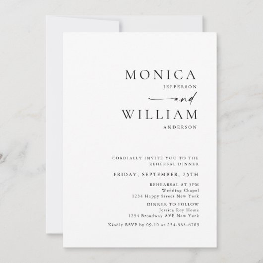 Elegant minimalistisch kalligrafie repetitief dine kaart (Voorkant)