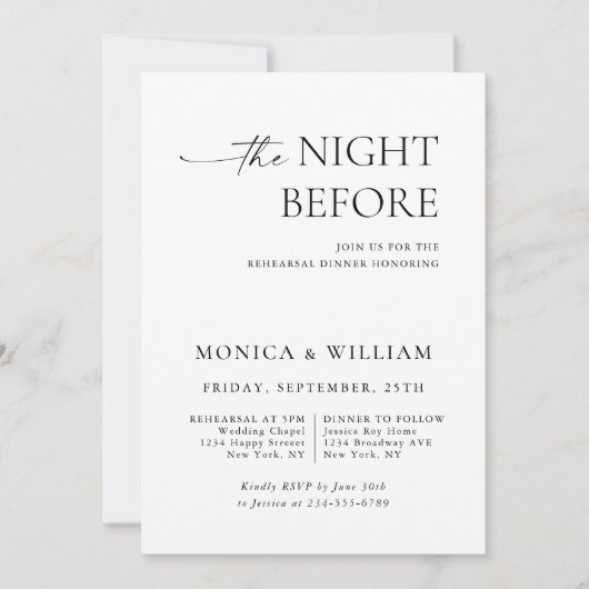 Elegant minimalistisch kalligrafie repetitief dine kaart (Voorkant)