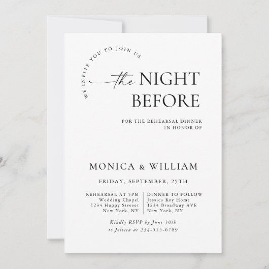 Elegant minimalistisch kalligrafie repetitief dine kaart (Voorkant)