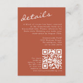 Elegant minimalistisch kalligrafie Terracotta Wedd Informatiekaartje (Voorkant)
