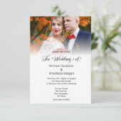 elegant minimalistisch kalligrafiefotofoon kaart (Staand voorkant)