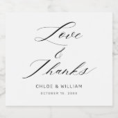 Elegant minimalistisch kalligrafiehuwelijk bier etiket (Enkel label)