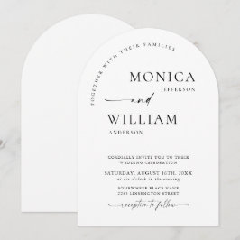 Elegant minimalistisch kalligrafiehuwelijk kaart