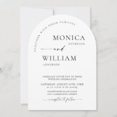 Elegant minimalistisch kalligrafiehuwelijk kaart (Voorkant)