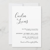 Elegant minimalistisch kalligrafiehuwelijk kaart (Voorkant)