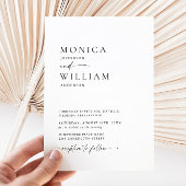 Elegant minimalistisch kalligrafiehuwelijk kaart