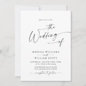 Elegant minimalistisch kalligrafiehuwelijk kaart (Voorkant)