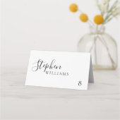 Elegant minimalistisch kalligrafiehuwelijk plaatskaartje (Voorkant)