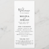 Elegant minimalistisch kalligrafiehuwelijk programmakaart (Voorkant)