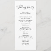 Elegant minimalistisch kalligrafiehuwelijk programmakaart (Achterkant)