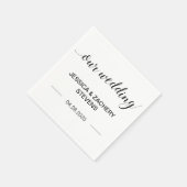 Elegant minimalistisch kalligrafiehuwelijk servet (Hoek)