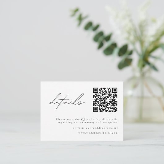 Elegant minimalistisch kalligrafiet - behuizing informatiekaartje (Staand voorkant)