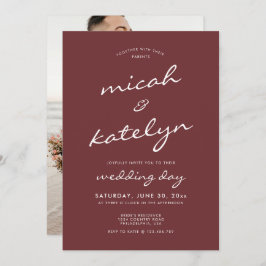 Elegant minimalistisch kaneel Roos bruiloft Kaart