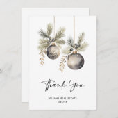 Elegant minimalistisch kerstbedrijf bedankkaart (Voorkant / Achterkant)