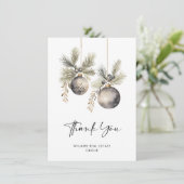 Elegant minimalistisch kerstbedrijf bedankkaart (Staand voorkant)