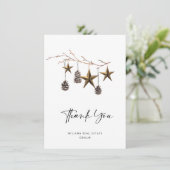 Elegant minimalistisch kerstbedrijf bedankkaart (Staand voorkant)