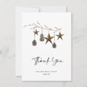 Elegant minimalistisch kerstbedrijf bedankkaart (Voorkant)