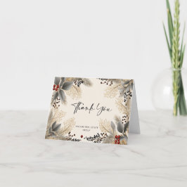 Elegant minimalistisch kerstbedrijf bedankkaart