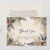 Elegant minimalistisch kerstbedrijf bedankkaart (Voorkant / Achterkant)