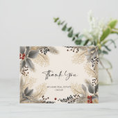 Elegant minimalistisch kerstbedrijf bedankkaart (Staand voorkant)