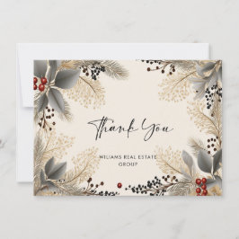 Elegant minimalistisch kerstbedrijf bedankkaart