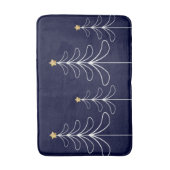 Elegant minimalistisch kerstboomontwerp blauw badmat (Voorkant Verticaal)
