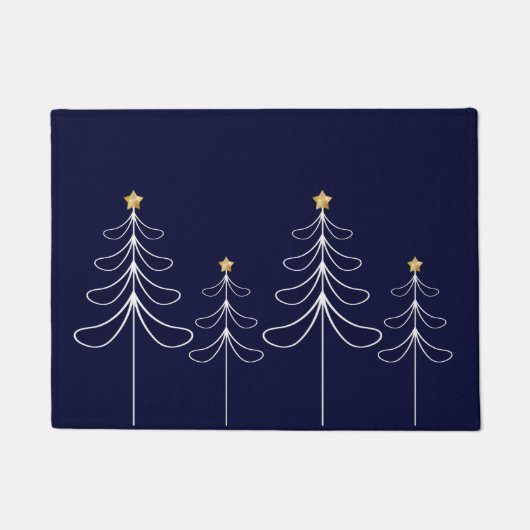 Elegant minimalistisch kerstboomontwerp blauw deurmat (Voorkant)