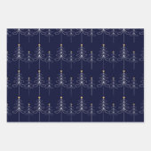 Elegant minimalistisch kerstboomontwerp blauw inpakpapier vel (Voorkant)