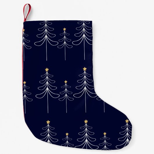 Elegant minimalistisch kerstboomontwerp blauw kleine kerstsok (Voorkant)