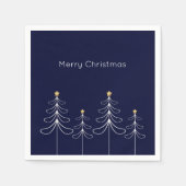 Elegant minimalistisch kerstboomontwerp blauw servet (Voorkant)