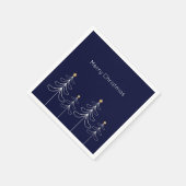 Elegant minimalistisch kerstboomontwerp blauw servet (Hoek)