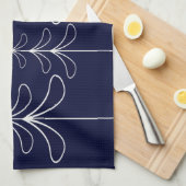 Elegant minimalistisch kerstboomontwerp blauw theedoek (Quarter Fold)