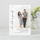 Elegant minimalistisch kerstfeest 2 foto kaart (Staand voorkant)