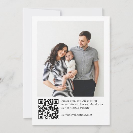 Elegant minimalistisch kerstfeest 2 foto kaart (Achterkant)