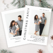 Elegant minimalistisch kerstfeest 2 foto kaart