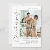 Elegant minimalistisch kerstfeest 2 foto kaart (Voorkant)