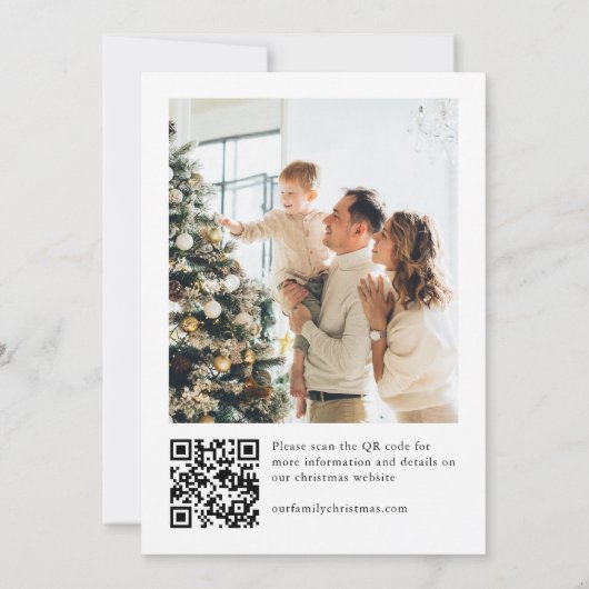 Elegant minimalistisch kerstfeest 2 foto kaart (Achterkant)