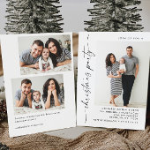 Elegant minimalistisch kerstfeest 3 foto kaart