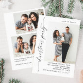 Elegant minimalistisch kerstfeest 3 foto kaart