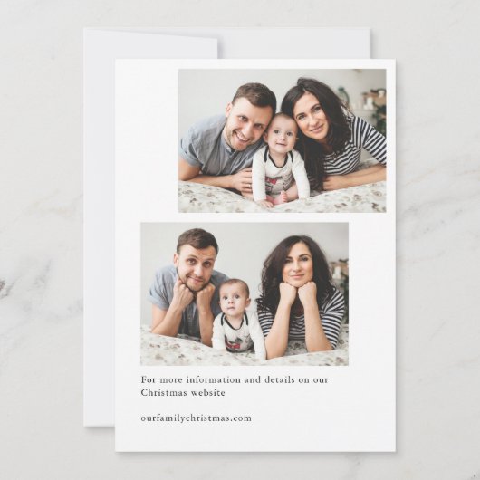 Elegant minimalistisch kerstfeest 3 foto kaart (Achterkant)
