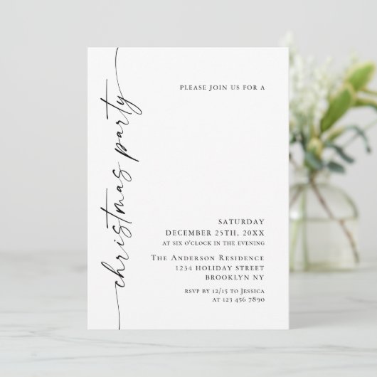 Elegant Minimalistisch Kerstfeest Kaart (Staand voorkant)