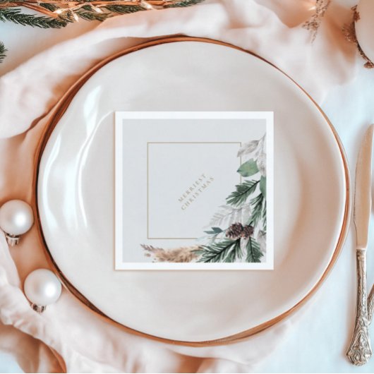 Elegant minimalistisch kerstfeest papier servet