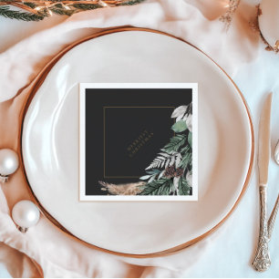 Elegant minimalistisch kerstfeest papier servet