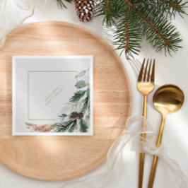 Elegant minimalistisch kerstfeest papier servet