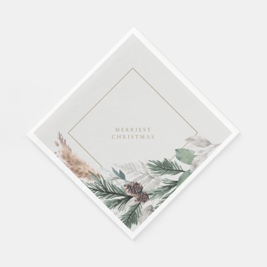 Elegant minimalistisch kerstfeest papier servet (Hoek)