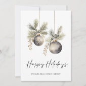 Elegant Minimalistisch Kerstfeest voor Bedrijven Feestdagenkaart (Voorkant)